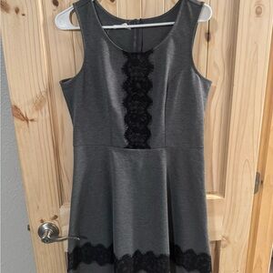 Maurices Charcoal Dress with Black Lace